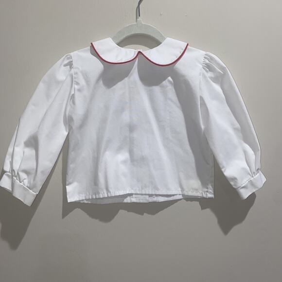 Kids' Funtasia Too! 24M Unisex White Shirt Red Piping Trim Holiday Fall Winter - Picture 1 of 6